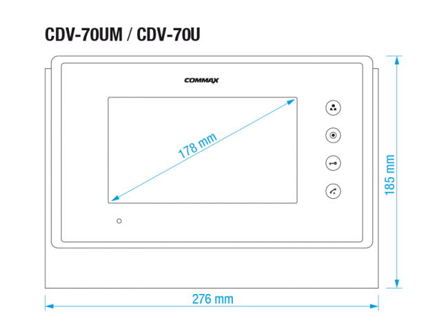 Видеодомофон COMMAX CDV-70UM Белый Видеодомофон COMMAX CDV-70UM Белый